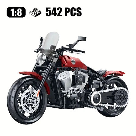 Teknik Motosiklet Yapım Seti 542 parça 1:8 Ölçekli 8+ yaş Model Kiti hediye yapı blok oyuncak seti