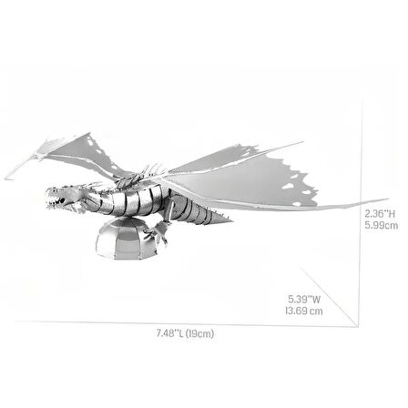 DIY 3D Metal Puzzle Bulmaca Ejderha Model Seti 14+ yaş üstü Hediyelik model