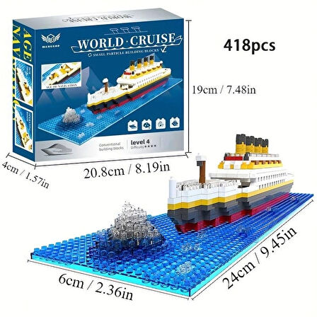 Titanic 3D Lego BULDING BLOCKS 418 Parça 12+ YAŞ Puzzle Tekne Gemi Hediye