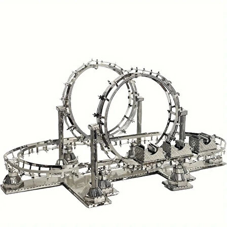 Roller Coaster 3D Metal Maket Bulmaca Puzzle modeli kitleri DIY 14+ Yaş 80 Parça