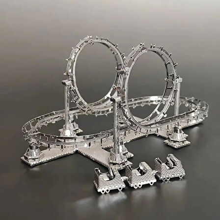 Roller Coaster 3D Metal Maket Bulmaca Puzzle modeli kitleri DIY 14+ Yaş 80 Parça