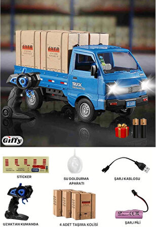 Uzaktan Kumandalı 2.4 Ghz RC Kamyonet Yük Taşıma Aracı Kapıları Açılabilen Sesli Işıklı Şarjlı