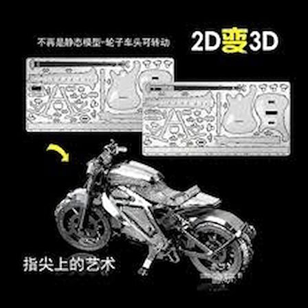 AVANGERS ELEKTRİKLİ MOTORSİKLET 3D Metal Maket Bulmaca Puzzle modeli kitleri DIY 14+ Yaş 82+ parça