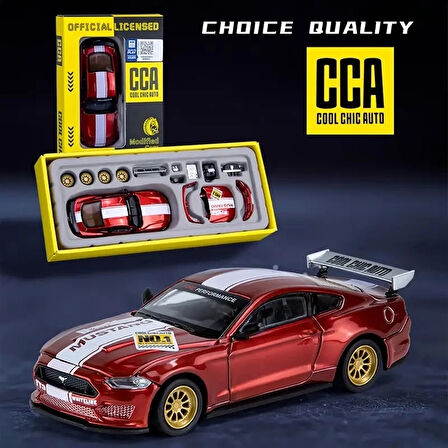 1 Kutu 1:42 Ford Mustang GT 2018 Kırmızı Araba Modeli Modifiye Edilebilir, Kapıları Açılabilir, Aksesuarları Değiştirilebilir, Oyuncak