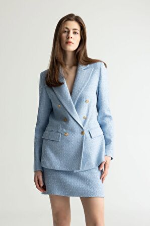 Regular Fit Ceket Yaka Tweed Blazer Ceket