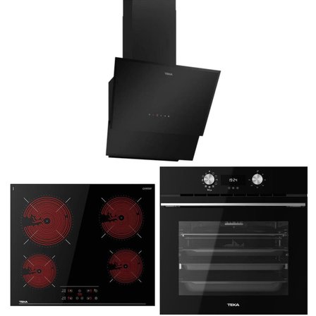 Teka Siyah Ankastre Set  ( HLB 8416 Airfry Fırın BK - TBC 64010  BK - TVT  60.1 BK) 