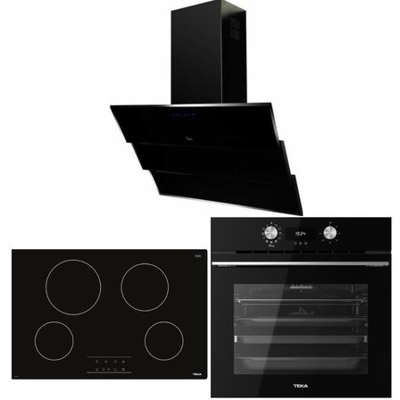 Teka Siyah Ankastre Set  ( HLB 8416 Airfry Fırın BK - TB 770  BK - TVT 90 BK) 