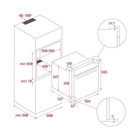 Teka Siyah Ankastre Set  ( HLB 8416 Airfry Fırın BK - TB 770  BK - TVT 90 BK) 