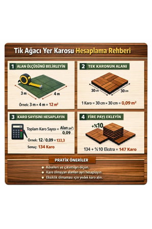 1 adet 30x30 cm Tik Karo Deck Teak Yer Karosu Masif Ahşap Sudan Etkilenmez Bahçe Banyo Parkesi