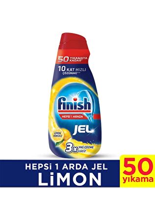 Finish Hepsi Bir Arada Limon Kokulu Jel Bulaşık Makinesi Deterjanı 1000 ml 