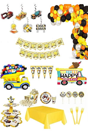 Çıtıpıtıstore Inşaat Temalı Hazır Doğum Günü Seti 8 Li