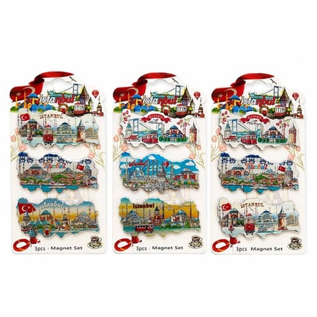 İstanbul Temalı Silikon Buzdolapı Süsü Magnet 3'Lü Set Alk5811
