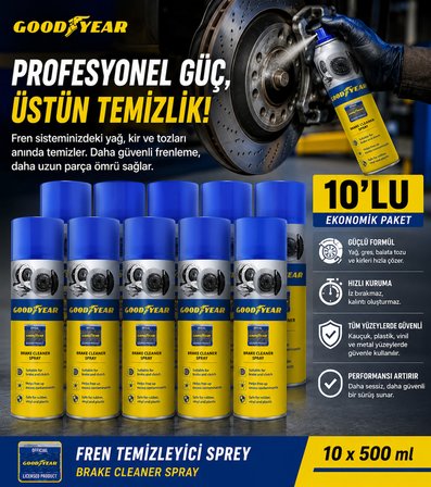 GOODYEAR 10'LU SET FREN BALATA TEMİZLEME SPREYİ