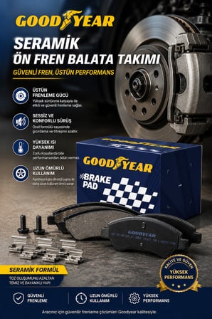 Goodyear Hyundai I20 2006 Ve Sonrası Uyumlu Seramik Ön Fren Balata Takımı
