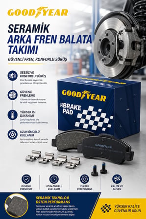 Goodyear Mercedes CLA Serisi W117 2012 Ve Sonrası Uyumlu Seramik Arka Fren Balata Takımı
