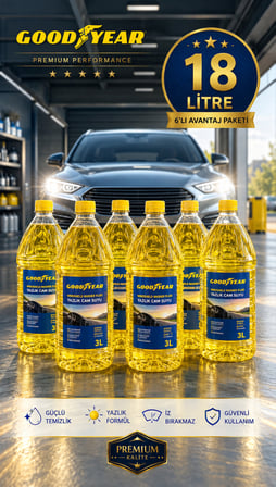 Goodyear 6'lı Yazlık Cam Suyu 3 Lt (18 Litre)