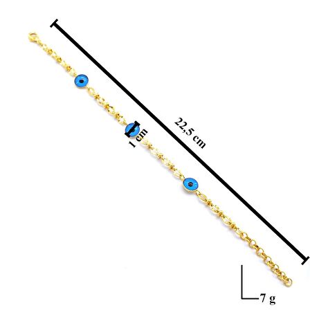 FerizZ Altın Kaplama Nazar Boncuklu Kadın Bileklik BLK-909