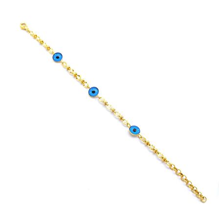 FerizZ Altın Kaplama Nazar Boncuklu Kadın Bileklik BLK-909