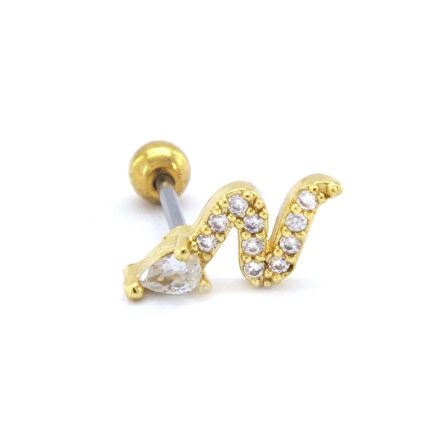 FerizZ Altın Kaplama Zirkon Taşlı Yılan Şekilli Piercing PRC-153