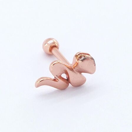 FerizZ 316L Çelik Zirkon Taşlı Rose Yılan Piercing PRC-157