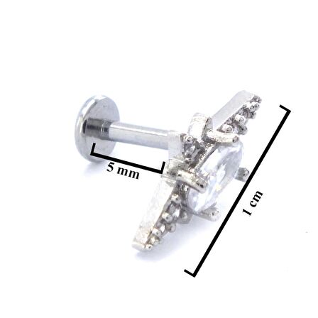 FerizZ 316L Çelik Zirkon Taşlı Kutup Yıldızı Piercing PRC-156