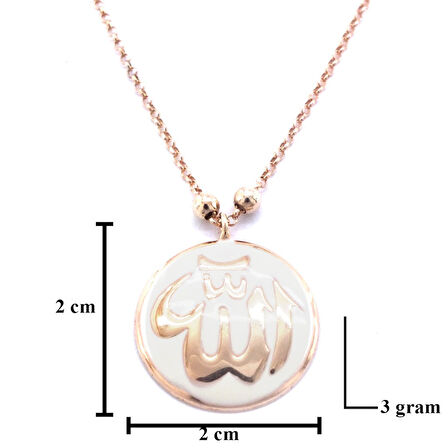 Rose Allah Yazılı Gümüş Kolye GK-291