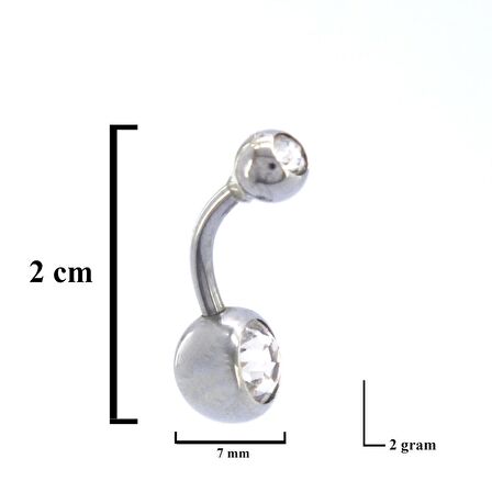 FerizZ 316L Çelik Zirkon Taşlı Klasik Piercing PRC-107