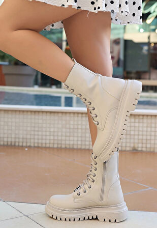 Toan Bej Cilt Bağcıklı Bot