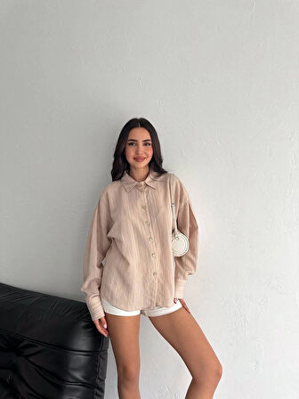 Çizgili oversize gömlek