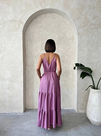 Fırfırlı katlı elbise s255049