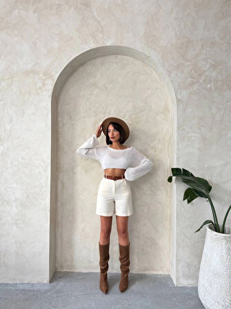 Gabardin kumaş şort