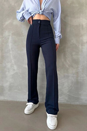 Önü cumalı ithal krep pantolon