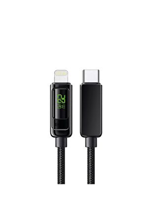 Zuidid Ultimate Upd4160l 20w Lcd Ekranlı Hasır Örgü Type-c To Lightning Hızlı Şarj Ve Data Kablo