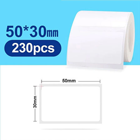 Zuidid 50 x 30 mm Lamine Termal Etiket 230 Adet – Mini Termal Yazıcılar İçin