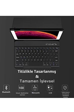 Qpen iPad 2022 10.9 inç  10.nesil Uyumlu Klavyeli Tablet Kılıf