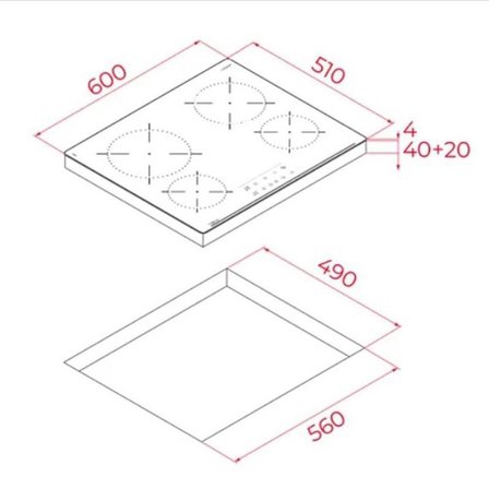 Teka Siyah Ankastre Set  ( HAK 627 BK - TBC 64010 - TVT 60.1 BK )