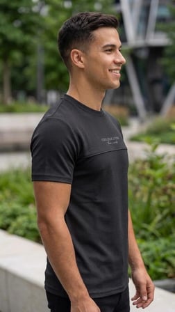 yazı baskılı bisiklet yaka 2 iplik %100 pamuk basic t-shirt