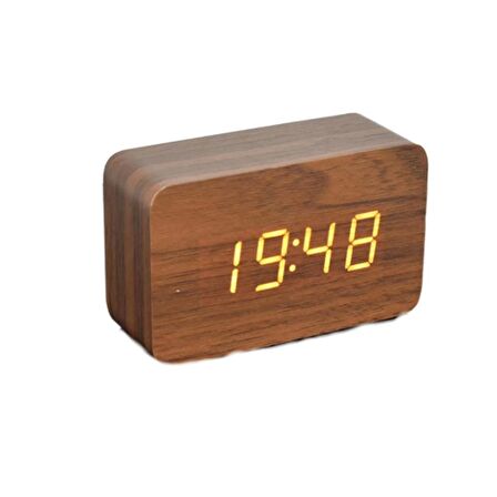 Dijital Çalar Saat Wooden Clock HY009