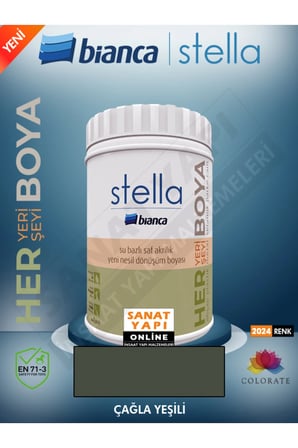 Stella Su Bazlı Saf Akrilik Boya Kırık Beyaz