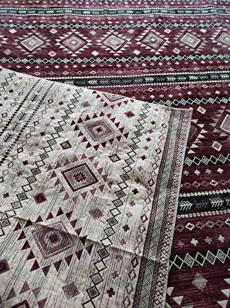 6 M2 Kilim Desenli Lastiksiz Halı Örtüsü Savan, 200x300 Balkon Bahçe Piknik Kamp Teras Ofis