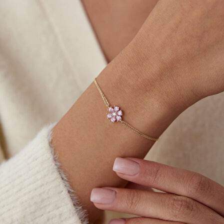 Pink Çiçek Bileklik