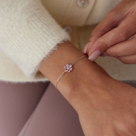 Pink Çiçek Bileklik