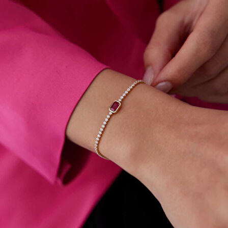 Kırmızı Bagetli Su Yolu Bileklik