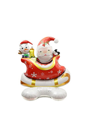 YILBAŞI Ayaklı Kızaklı Noel Baba Folyo Balon