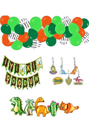 Çıtıpıtıstore Dinozor Konseptli Doğum Günü Seti Erkek Çocuk Doğum Günü Balon Seti
