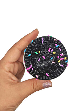 Yuvarlak Bisküvi Şekilli Squishy Taba Sukuşi Yumuşacık 6,5 cm Sukuşi - 1 Adet