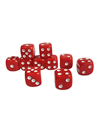 Kırmızı Okey Zarı Renkli Masa Oyunları Zarı - 2 Adet