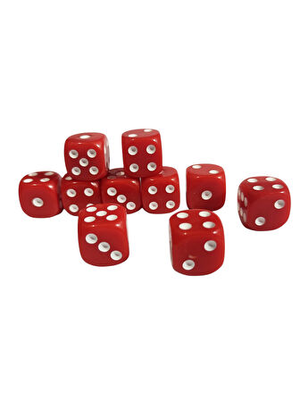 Kırmızı Okey Zarı Renkli Masa Oyunları Zarı - 2 Adet