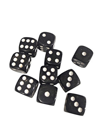 Siyah Okey Zarı Renkli Masa Oyunları Zarı - 4 Adet