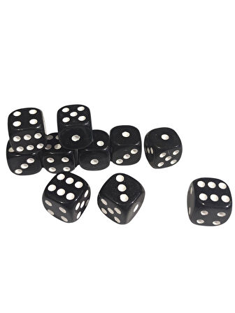 Siyah Okey Zarı Renkli Masa Oyunları Zarı - 2 Adet